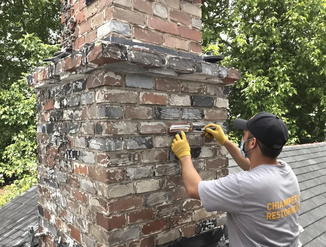 In-progress chimney restoration by La Mirada Chimney Sweep in La Mirada, CA