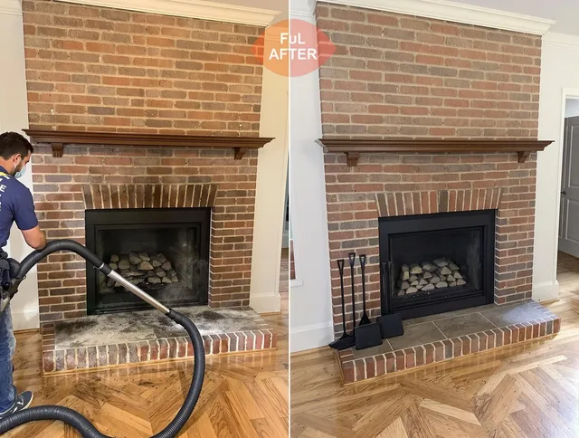 La Mirada Chimney Sweep carefully sanitizing a fireplace in La Mirada, CA